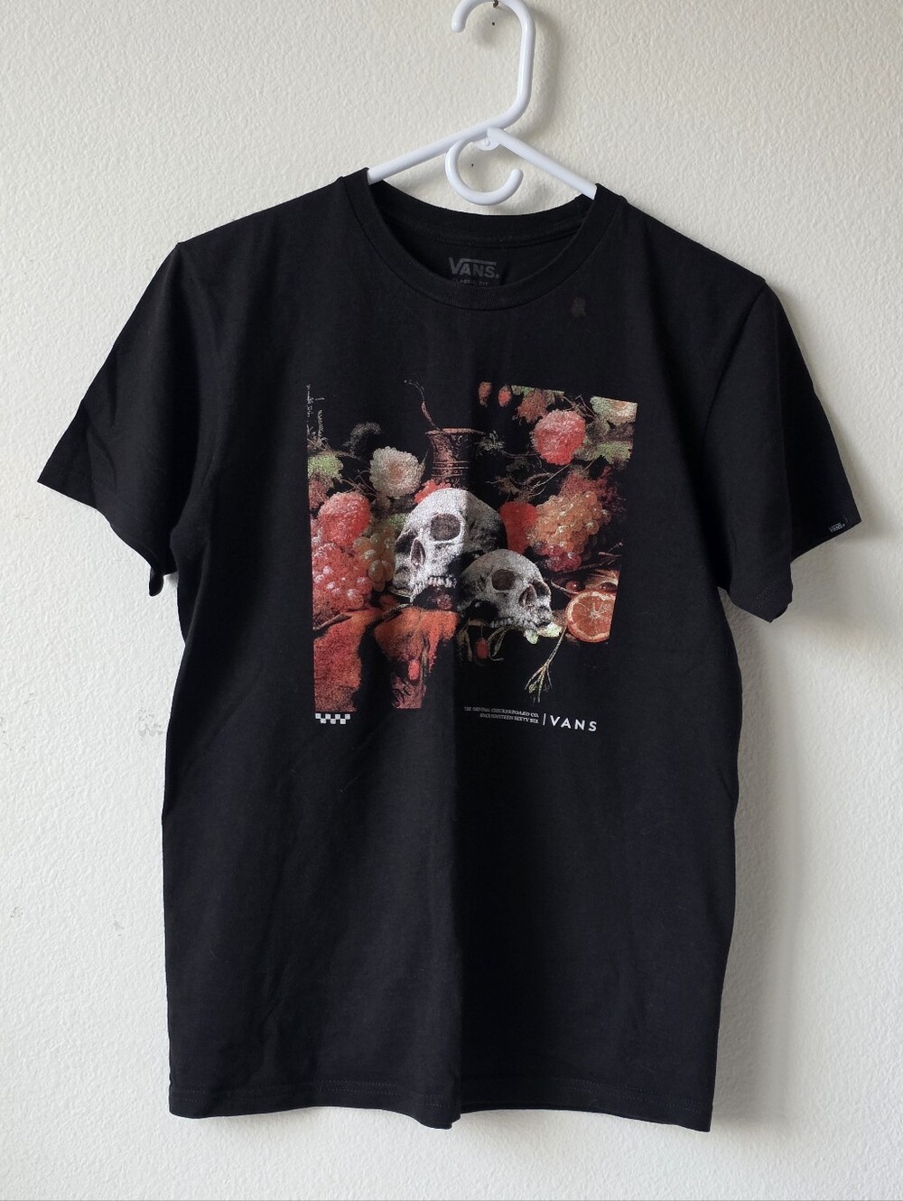 Vans Skull Graphic T-Shirt Black Classic Fit Short Sleeve Tee